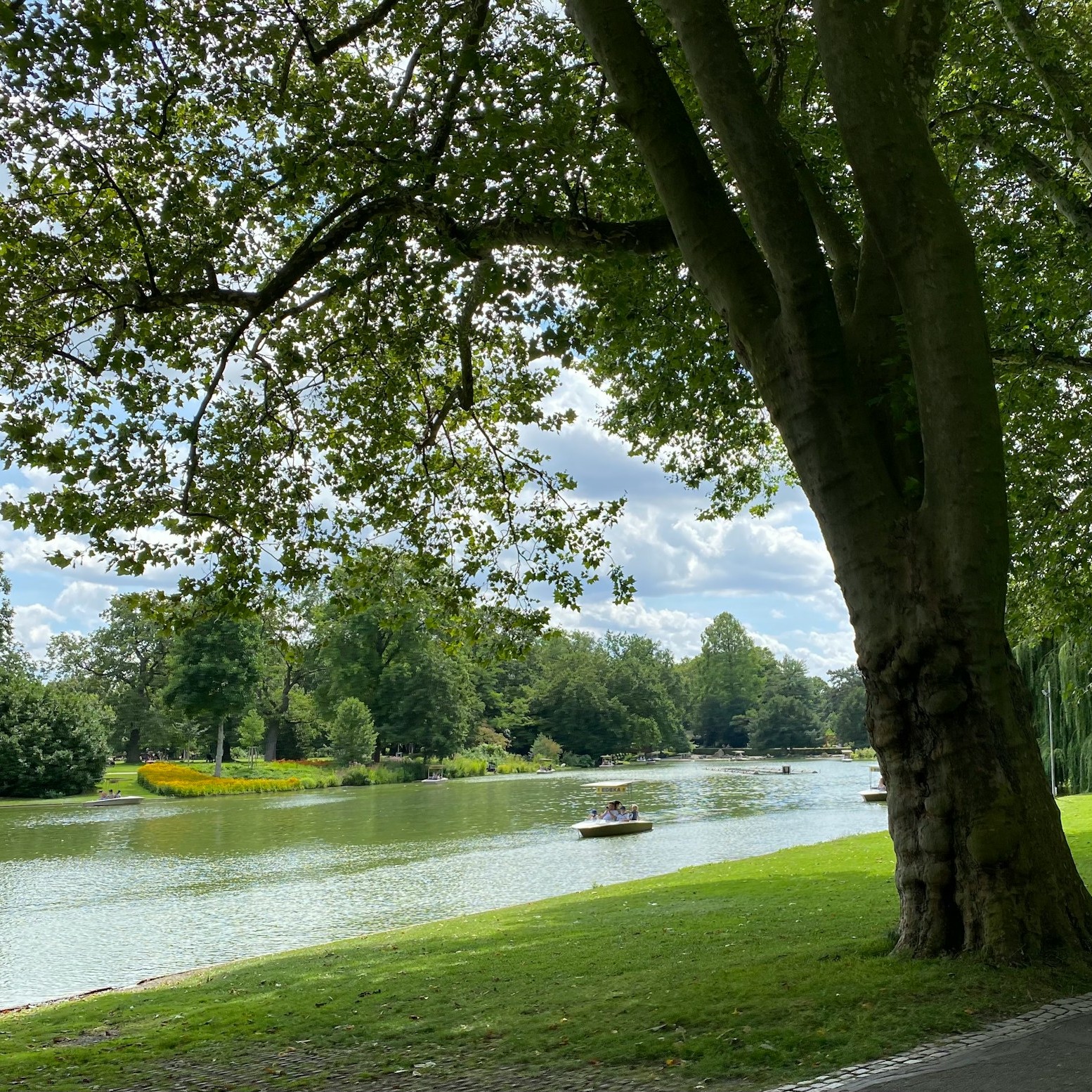 People-enjoying-private-boating-in-lake